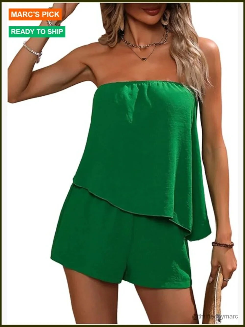 Women's Summer 2 Piece Set Asymmetrical Tube Top Shorts Non-Stretch